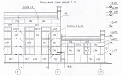 Исполнительная схема фасада здания